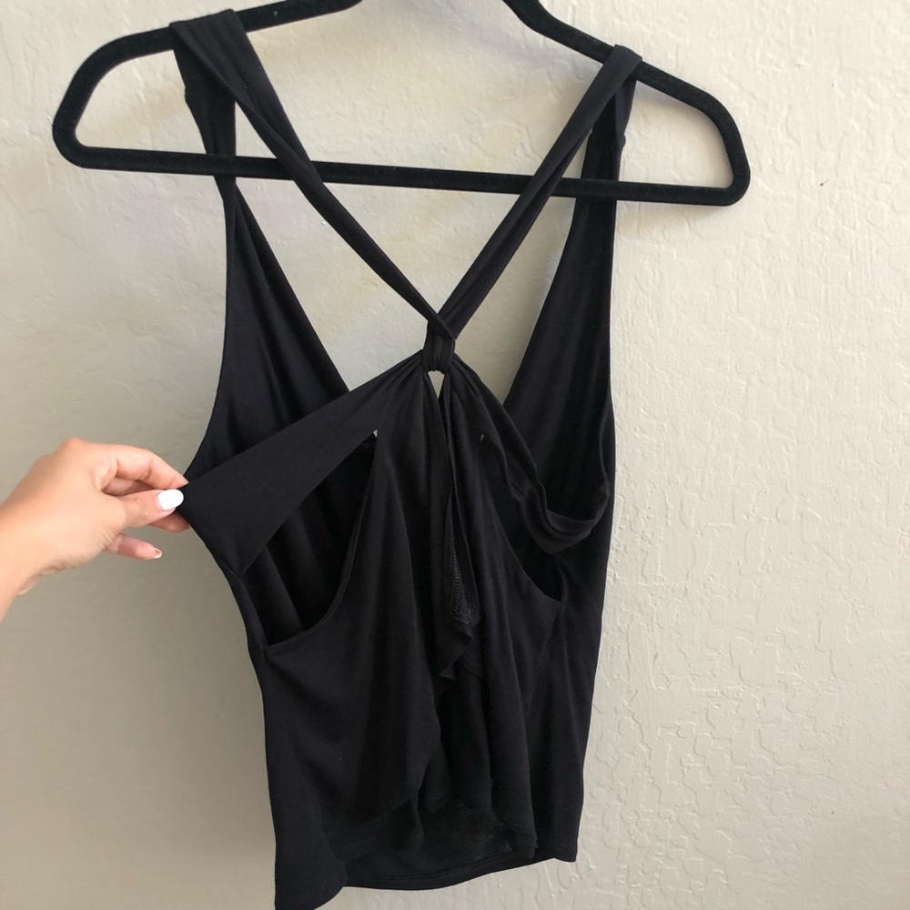 NWOT Black BCBG open back top